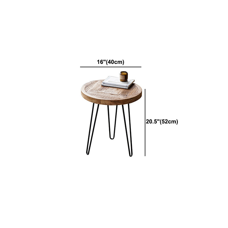 Nordic Style Cocktail Table Brown Elm Wood Top Metal Base Round/square Coffee Table Clearhalo 'Coffee & Accent Tables' 'Coffee Tables' 'coffee_tables' 'furn' 'furn_coffee_tables' 'Furniture' 'furniture_coffee_tables' 'Living Room Furniture' 5040114