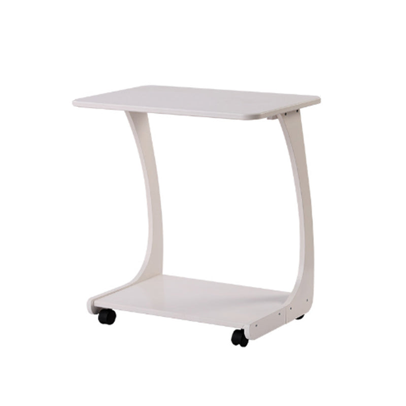 Nordic Style Cocktail Table Walnut/white/wood Rubber Wood Rectangular Coffee Table White C Table Clearhalo 'Coffee & Accent Tables' 'Coffee Tables' 'coffee_tables' 'Furniture' 'furniture_coffee_tables' 'Living Room Furniture' 5040125