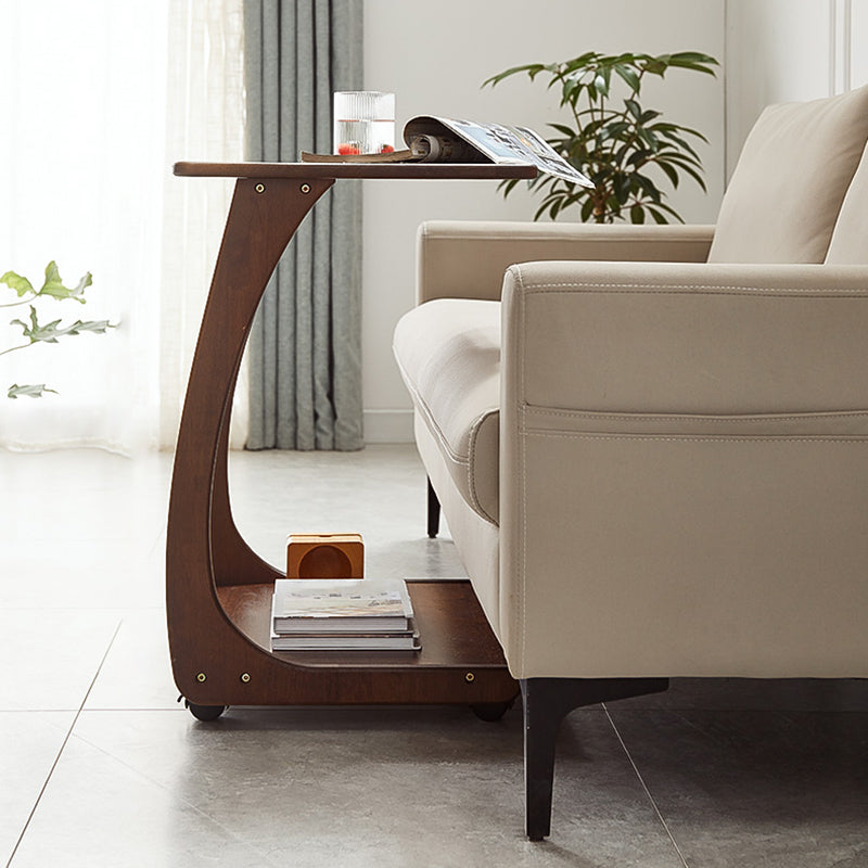 Nordic Style Cocktail Table Walnut/white/wood Rubber Wood Rectangular Coffee Table Clearhalo 'Coffee & Accent Tables' 'Coffee Tables' 'coffee_tables' 'Furniture' 'furniture_coffee_tables' 'Living Room Furniture' 5040128