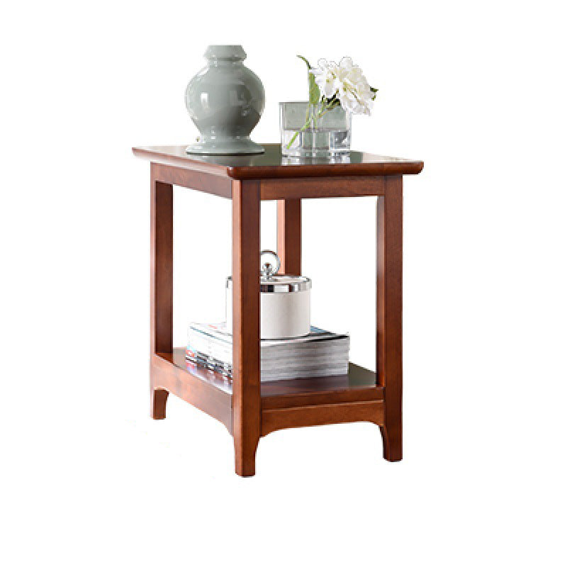 Rectangular Coffee Table with 4 Legs in Wood/black/walnut Rubber Cocktail Table Walnut Clearhalo 'Coffee & Accent Tables' 'Coffee Tables' 'coffee_tables' 'furn' 'furn_coffee_tables' 'Furniture' 'furniture_coffee_tables' 'Living Room Furniture' 5040150