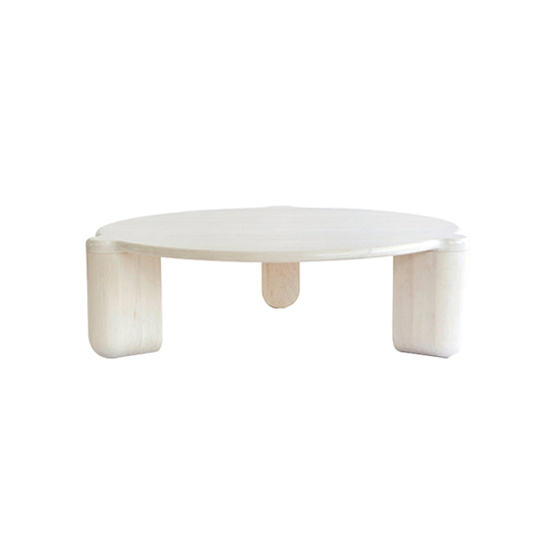 White Goose/black Oak Round Coffee Table with 3 legs Base Cocktail Table 24"L x 24"W x 14"H White Clearhalo 'Coffee & Accent Tables' 'Coffee Tables' 'coffee_tables' 'furn' 'furn_coffee_tables' 'Furniture' 'furniture_coffee_tables' 'Living Room Furniture' 5040168