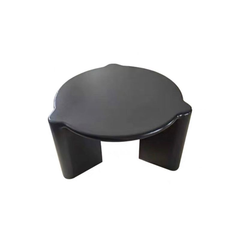 White Goose/black Oak Round Coffee Table with 3 legs Base Cocktail Table 24"L x 24"W x 14"H Black Clearhalo 'Coffee & Accent Tables' 'Coffee Tables' 'coffee_tables' 'furn' 'furn_coffee_tables' 'Furniture' 'furniture_coffee_tables' 'Living Room Furniture' 5040169