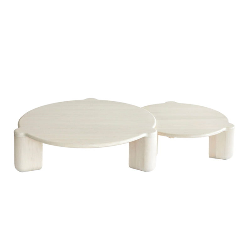 White Goose/black Oak Round Coffee Table with 3 legs Base Cocktail Table Clearhalo 'Coffee & Accent Tables' 'Coffee Tables' 'coffee_tables' 'furn' 'furn_coffee_tables' 'Furniture' 'furniture_coffee_tables' 'Living Room Furniture' 5040170