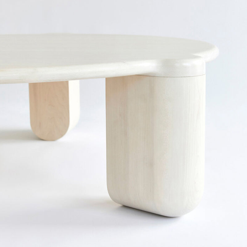 White Goose/black Oak Round Coffee Table with 3 legs Base Cocktail Table Clearhalo 'Coffee & Accent Tables' 'Coffee Tables' 'coffee_tables' 'furn' 'furn_coffee_tables' 'Furniture' 'furniture_coffee_tables' 'Living Room Furniture' 5040172