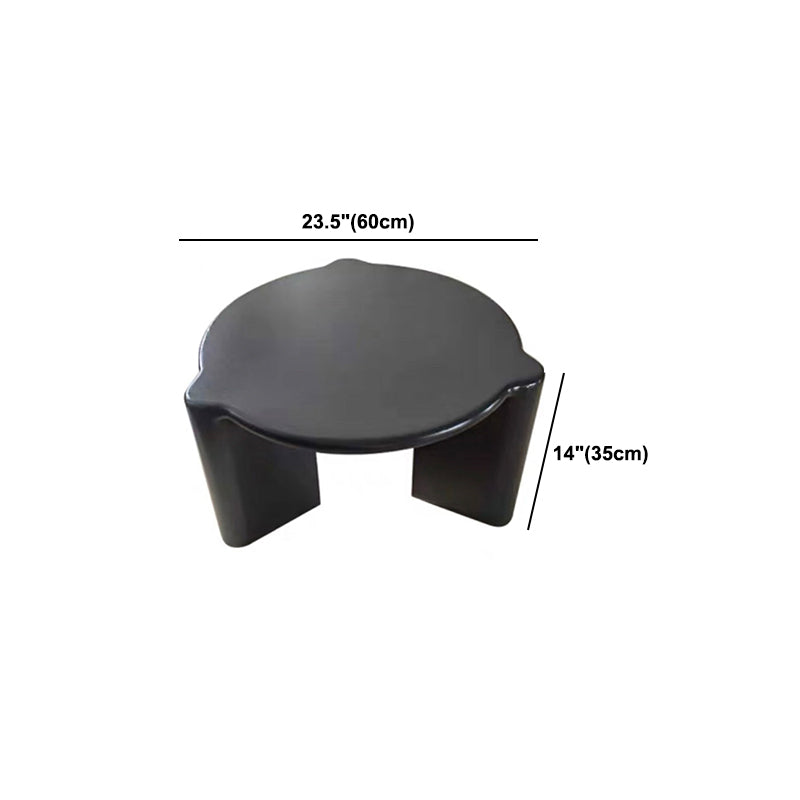 White Goose/black Oak Round Coffee Table with 3 legs Base Cocktail Table Clearhalo 'Coffee & Accent Tables' 'Coffee Tables' 'coffee_tables' 'furn' 'furn_coffee_tables' 'Furniture' 'furniture_coffee_tables' 'Living Room Furniture' 5040177