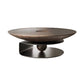 Nordic Style Cocktail Table Walnut/black Wood Round Coffee Table Clearhalo 'Coffee & Accent Tables' 'Coffee Tables' 'coffee_tables' 'furn' 'furn_coffee_tables' 'Furniture' 'furniture_coffee_tables' 'Living Room Furniture' 5040185