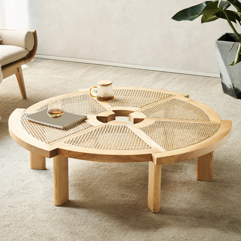 6 Legs Single Coffee Table Wooden Modernism Brown/Beige/Black Cocktail Table Clearhalo 'Coffee & Accent Tables' 'Coffee Tables' 'coffee_tables' 'furn' 'furn_coffee_tables' 'Furniture' 'furniture_coffee_tables' 'Living Room Furniture' 5040209