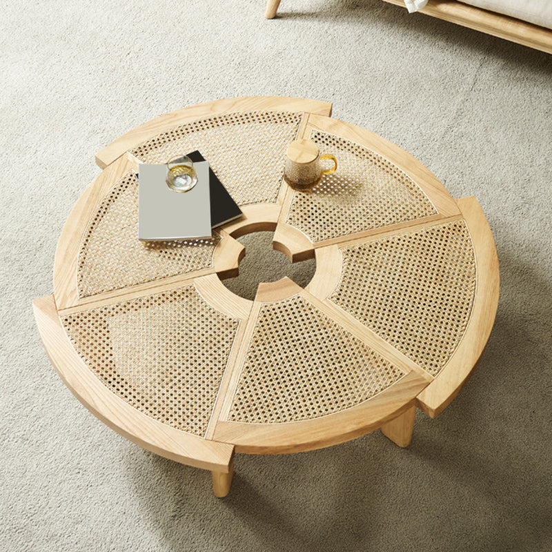 6 Legs Single Coffee Table Wooden Modernism Brown/Beige/Black Cocktail Table Clearhalo 'Coffee & Accent Tables' 'Coffee Tables' 'coffee_tables' 'furn' 'furn_coffee_tables' 'Furniture' 'furniture_coffee_tables' 'Living Room Furniture' 5040210