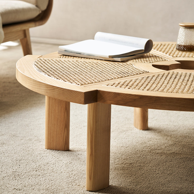 6 Legs Single Coffee Table Wooden Modernism Brown/Beige/Black Cocktail Table Clearhalo 'Coffee & Accent Tables' 'Coffee Tables' 'coffee_tables' 'furn' 'furn_coffee_tables' 'Furniture' 'furniture_coffee_tables' 'Living Room Furniture' 5040214