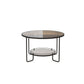Modern 1 Single Frame Coffee Table Round Cocktail Table with Storage Black Brown Clearhalo 'Coffee & Accent Tables' 'Coffee Tables' 'coffee_tables' 'furn' 'furn_coffee_tables' 'Furniture' 'furniture_coffee_tables' 'Living Room Furniture' 5040236