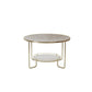 Modern 1 Single Frame Coffee Table Round Cocktail Table with Storage Gold Watery Clearhalo 'Coffee & Accent Tables' 'Coffee Tables' 'coffee_tables' 'furn' 'furn_coffee_tables' 'Furniture' 'furniture_coffee_tables' 'Living Room Furniture' 5040237