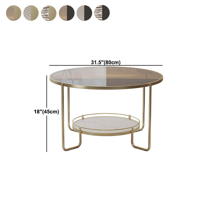 Modern 1 Single Frame Coffee Table Round Cocktail Table with Storage Clearhalo 'Coffee & Accent Tables' 'Coffee Tables' 'coffee_tables' 'furn' 'furn_coffee_tables' 'Furniture' 'furniture_coffee_tables' 'Living Room Furniture' 5040254