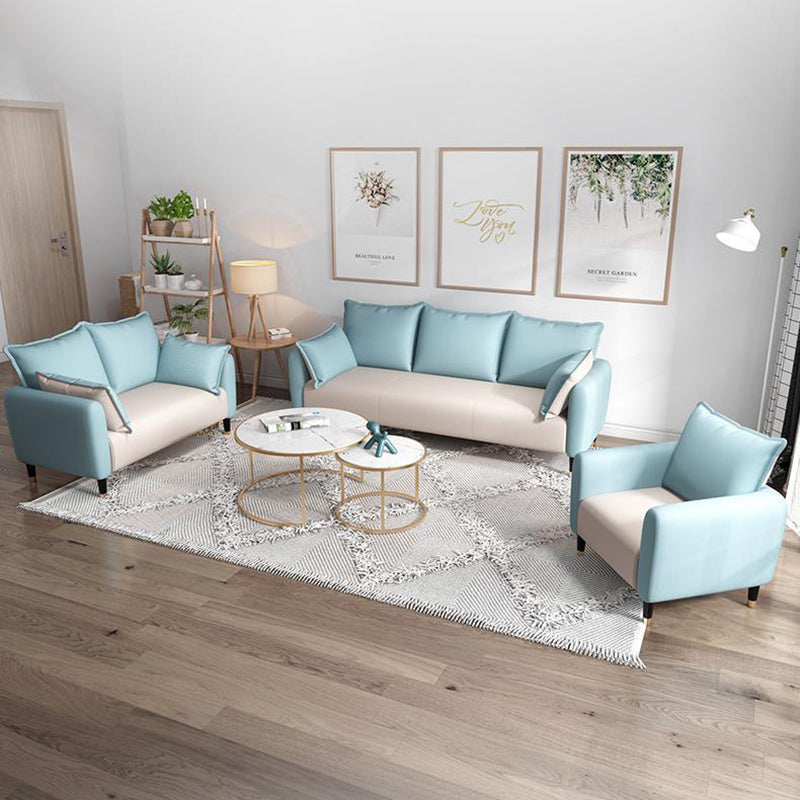 31.4" H 3 Seater Faux Leather Square Arm Sofa for Living Room Clearhalo 'furn' 'furn_sofas' 'Furniture' 'furniture_sofas' 'Living Room Furniture' 'Sofa' 'sofas' 5041616