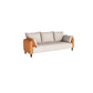 31.4" H 3 Seater Faux Leather Square Arm Sofa for Living Room 76"L x 26"W x 31.5"H White-Saffron Clearhalo 'furn' 'furn_sofas' 'Furniture' 'furniture_sofas' 'Living Room Furniture' 'Sofa' 'sofas' 5041617