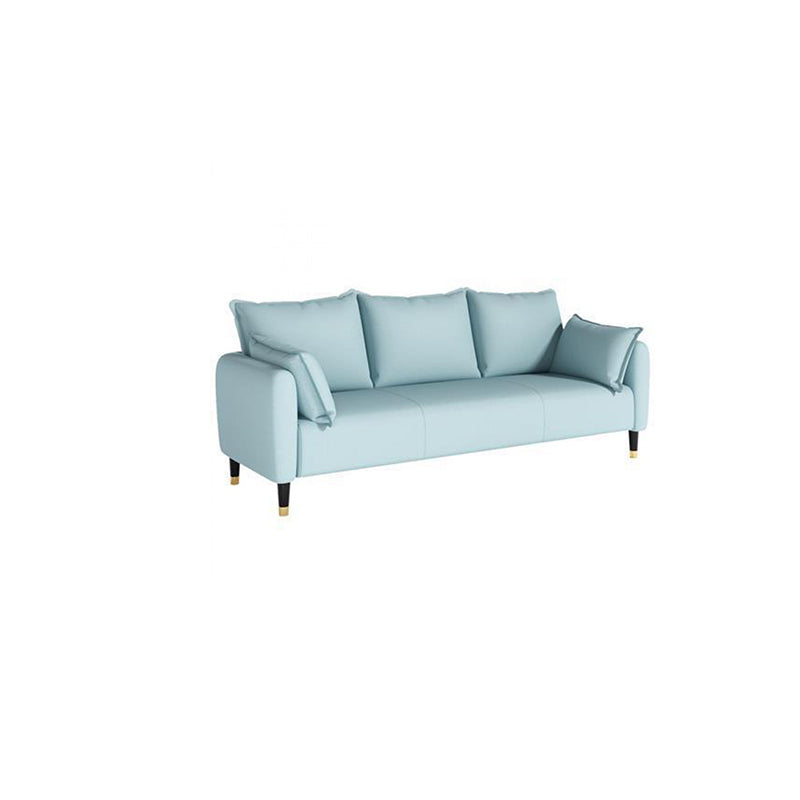 31.4" H 3 Seater Faux Leather Square Arm Sofa for Living Room Mint Green Clearhalo 'furn' 'furn_sofas' 'Furniture' 'furniture_sofas' 'Living Room Furniture' 'Sofa' 'sofas' 5041622