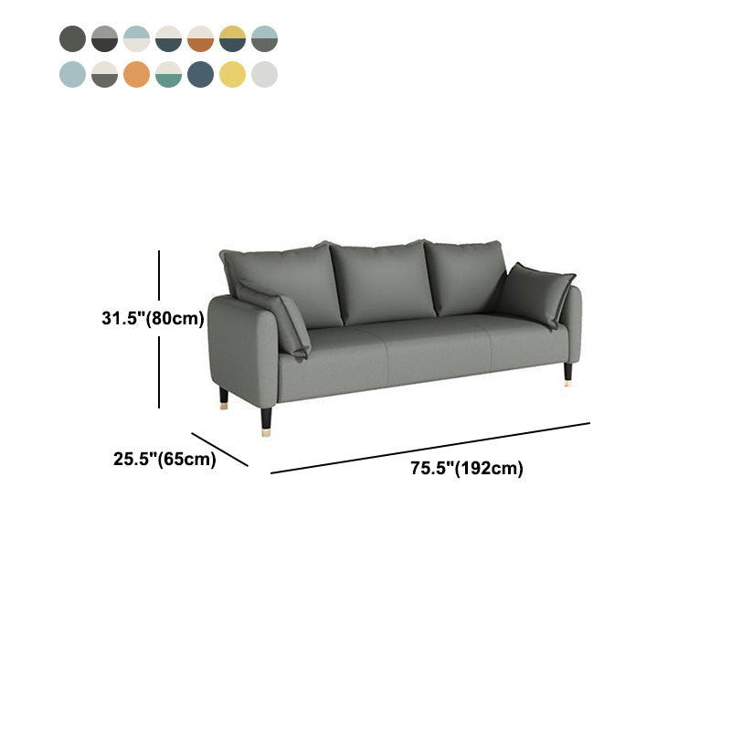 31.4" H 3 Seater Faux Leather Square Arm Sofa for Living Room Clearhalo 'furn' 'furn_sofas' 'Furniture' 'furniture_sofas' 'Living Room Furniture' 'Sofa' 'sofas' 5041630