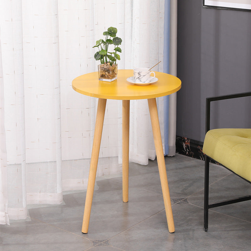 3 Legs End Table Natural/ White/ Yellow Round Wood Side End Table 20"L x 20"W x 28.5"H Yellow Clearhalo 'Coffee & Accent Tables' 'End & Side Tables' 'end_side_table' 'end_side_tables' 'furn' 'furn_end_side_tables' 'Furniture' 'furniture_end_side_table' 'Living Room Furniture' 5041644