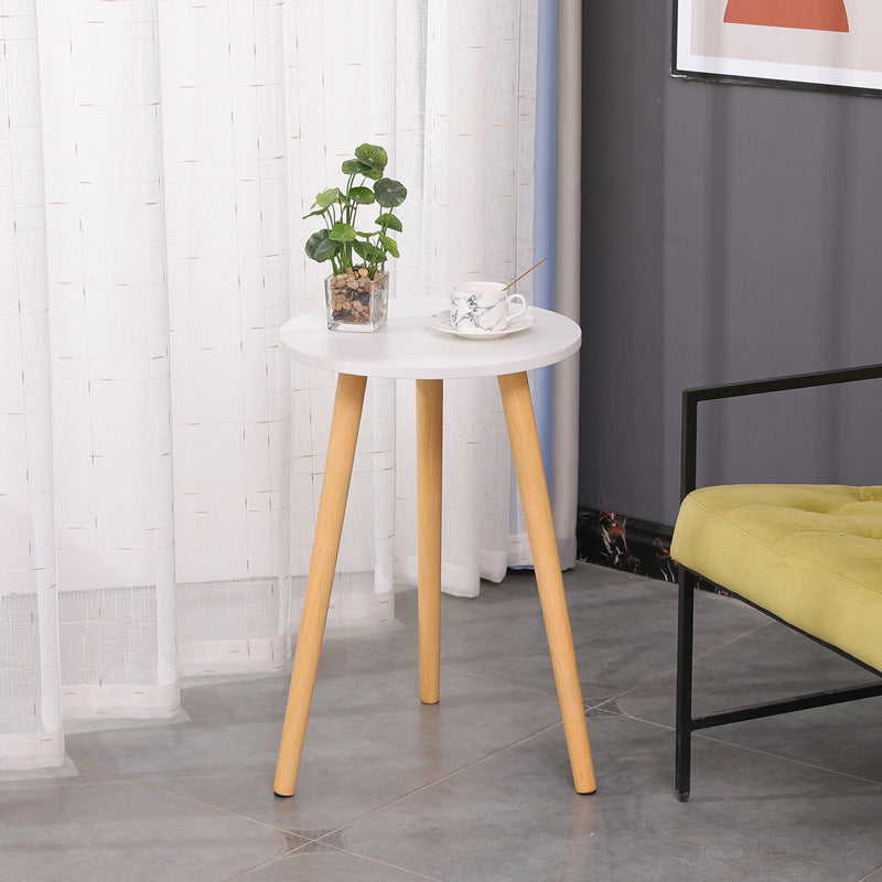 3 Legs End Table Natural/ White/ Yellow Round Wood Side End Table 15.7"L x 15.7"W x 23.6"H White Clearhalo 'Coffee & Accent Tables' 'End & Side Tables' 'end_side_table' 'end_side_tables' 'furn' 'furn_end_side_tables' 'Furniture' 'furniture_end_side_table' 'Living Room Furniture' 5041647