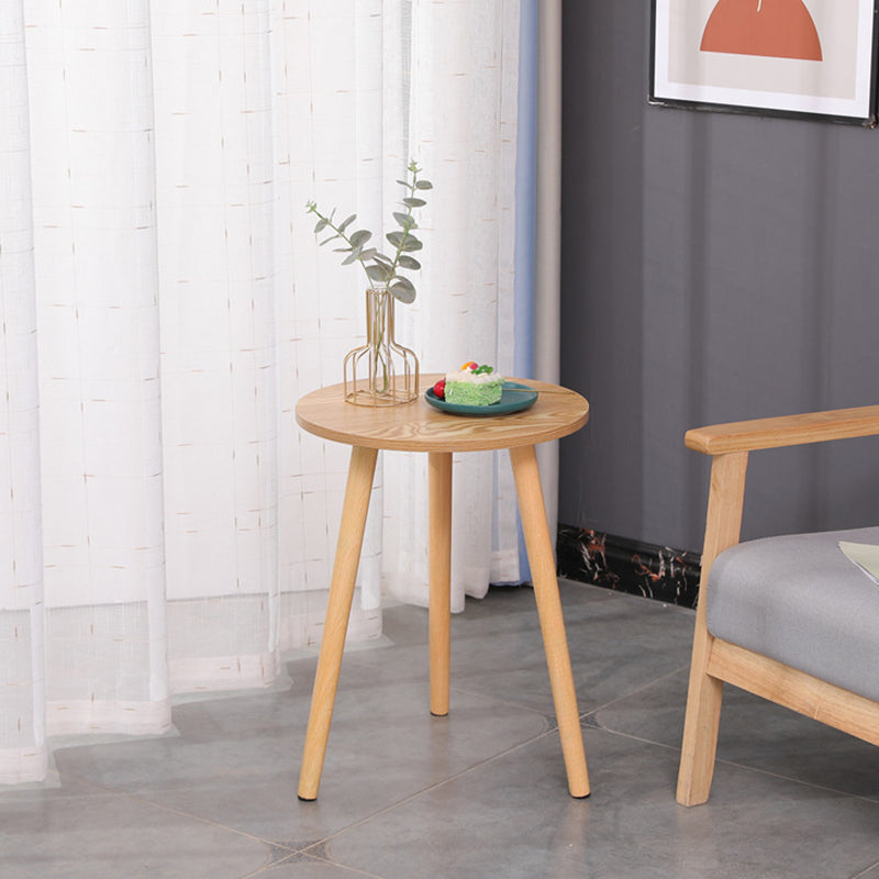 3 Legs End Table Natural/ White/ Yellow Round Wood Side End Table 16"L x 16"W x 20.5"H Natural Clearhalo 'Coffee & Accent Tables' 'End & Side Tables' 'end_side_table' 'end_side_tables' 'furn' 'furn_end_side_tables' 'Furniture' 'furniture_end_side_table' 'Living Room Furniture' 5041655
