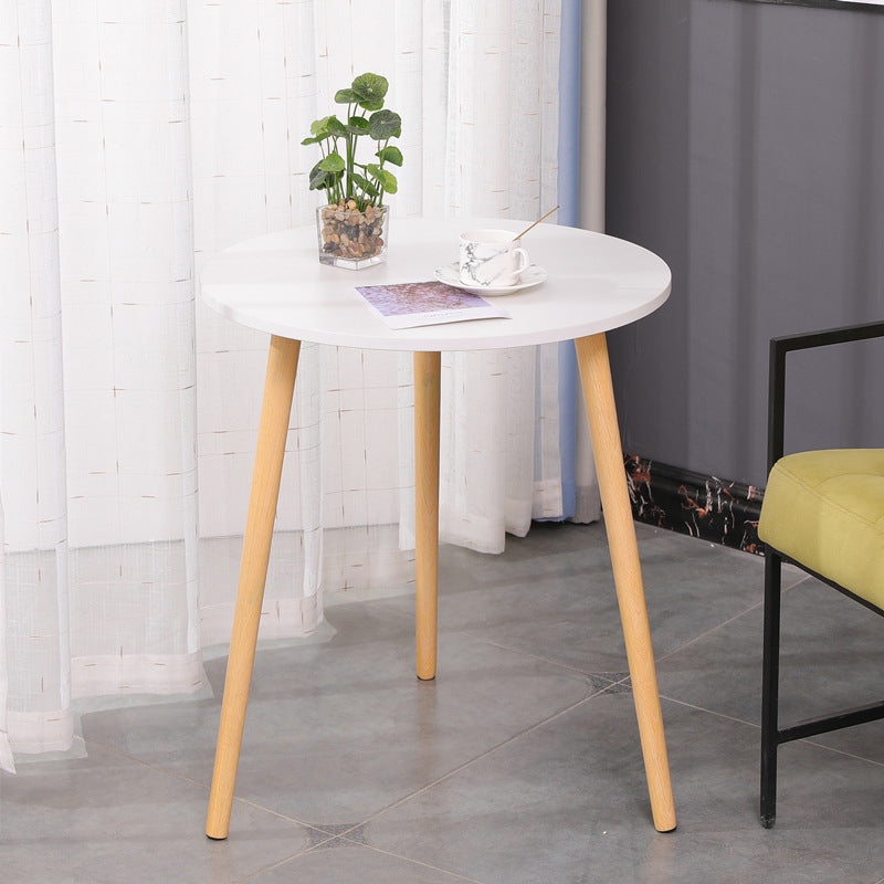 3 Legs End Table Natural/ White/ Yellow Round Wood Side End Table 23.6"L x 23.6"W x 28.3"H White Clearhalo 'Coffee & Accent Tables' 'End & Side Tables' 'end_side_table' 'end_side_tables' 'furn' 'furn_end_side_tables' 'Furniture' 'furniture_end_side_table' 'Living Room Furniture' 5041656