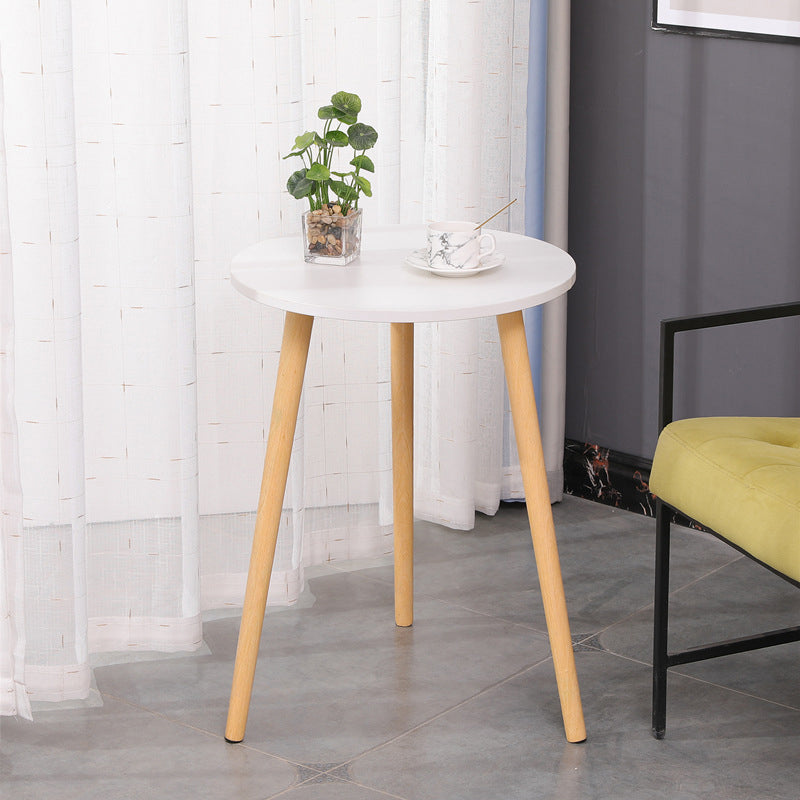 3 Legs End Table Natural/ White/ Yellow Round Wood Side End Table 20"L x 20"W x 28.5"H White Clearhalo 'Coffee & Accent Tables' 'End & Side Tables' 'end_side_table' 'end_side_tables' 'furn' 'furn_end_side_tables' 'Furniture' 'furniture_end_side_table' 'Living Room Furniture' 5041661