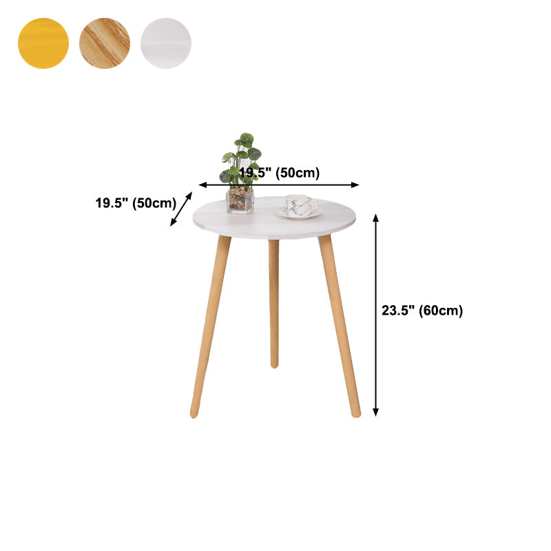 3 Legs End Table Natural/ White/ Yellow Round Wood Side End Table Clearhalo 'Coffee & Accent Tables' 'End & Side Tables' 'end_side_table' 'end_side_tables' 'furn' 'furn_end_side_tables' 'Furniture' 'furniture_end_side_table' 'Living Room Furniture' 5041667