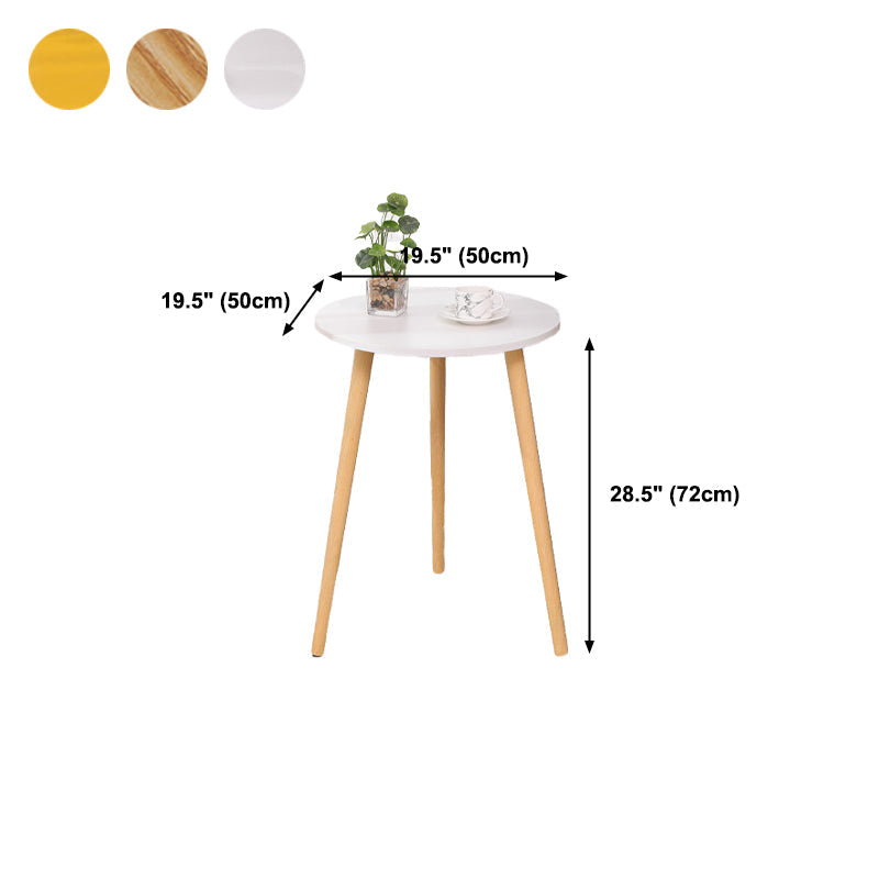 3 Legs End Table Natural/ White/ Yellow Round Wood Side End Table Clearhalo 'Coffee & Accent Tables' 'End & Side Tables' 'end_side_table' 'end_side_tables' 'furn' 'furn_end_side_tables' 'Furniture' 'furniture_end_side_table' 'Living Room Furniture' 5041668