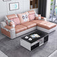 Contemporary Faux Leather/Fabric Sofa with Bolster Pillows for Living Room Orange Clearhalo 'furn' 'furn_sectionals' 'Furniture' 'furniture_sectionals' 'Living Room Furniture' 'Sectionals' 5041676