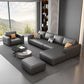 Square Arm Dark Gray Removable Cushions Modern Faux Leather Sofa Clearhalo 'furn' 'furn_sectionals' 'Furniture' 'furniture_sectionals' 'Living Room Furniture' 'Sectionals' 5041693