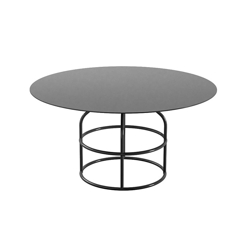 Frame Shaped Base Design Cocktail Table Multi-color Selection of Metal Round Coffee Table 24"L x 24"W x 12"H Black Clearhalo 'Coffee & Accent Tables' 'Coffee Tables' 'coffee_tables' 'furn' 'furn_coffee_tables' 'Furniture' 'furniture_coffee_tables' 'Living Room Furniture' 5041705