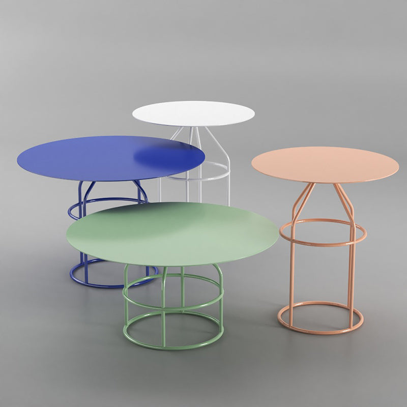 Frame Shaped Base Design Cocktail Table Multi-color Selection of Metal Round Coffee Table Clearhalo 'Coffee & Accent Tables' 'Coffee Tables' 'coffee_tables' 'furn' 'furn_coffee_tables' 'Furniture' 'furniture_coffee_tables' 'Living Room Furniture' 5041708