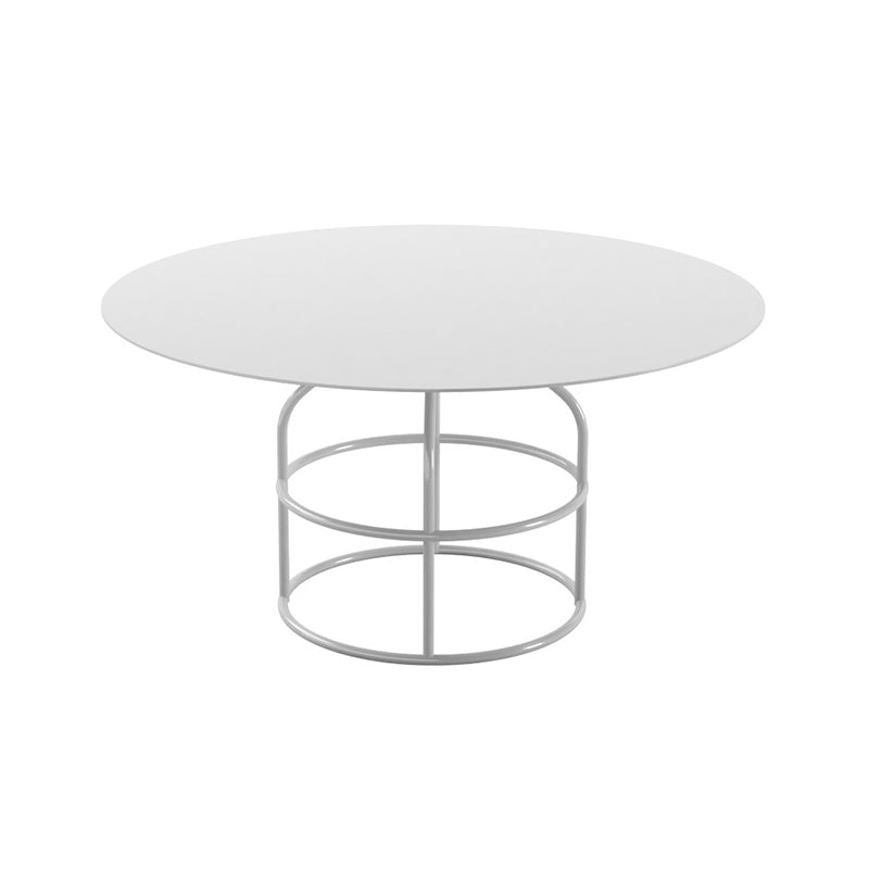 Frame Shaped Base Design Cocktail Table Multi-color Selection of Metal Round Coffee Table 24"L x 24"W x 12"H White Clearhalo 'Coffee & Accent Tables' 'Coffee Tables' 'coffee_tables' 'furn' 'furn_coffee_tables' 'Furniture' 'furniture_coffee_tables' 'Living Room Furniture' 5041710