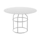 Frame Shaped Base Design Cocktail Table Multi-color Selection of Metal Round Coffee Table 24"L x 24"W x 16"H White Clearhalo 'Coffee & Accent Tables' 'Coffee Tables' 'coffee_tables' 'furn' 'furn_coffee_tables' 'Furniture' 'furniture_coffee_tables' 'Living Room Furniture' 5041712