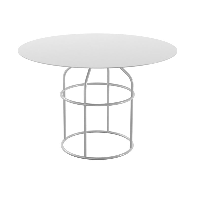 Frame Shaped Base Design Cocktail Table Multi-color Selection of Metal Round Coffee Table 24"L x 24"W x 16"H White Clearhalo 'Coffee & Accent Tables' 'Coffee Tables' 'coffee_tables' 'furn' 'furn_coffee_tables' 'Furniture' 'furniture_coffee_tables' 'Living Room Furniture' 5041712