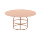 Frame Shaped Base Design Cocktail Table Multi-color Selection of Metal Round Coffee Table 24"L x 24"W x 12"H Light Pink Clearhalo 'Coffee & Accent Tables' 'Coffee Tables' 'coffee_tables' 'furn' 'furn_coffee_tables' 'Furniture' 'furniture_coffee_tables' 'Living Room Furniture' 5041716