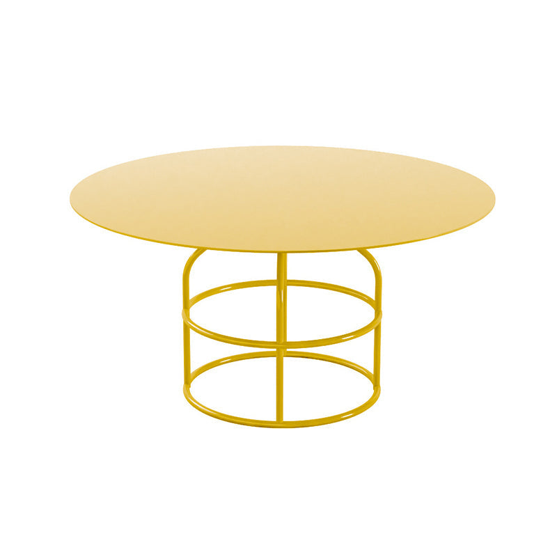 Frame Shaped Base Design Cocktail Table Multi-color Selection of Metal Round Coffee Table 24"L x 24"W x 12"H Gold Clearhalo 'Coffee & Accent Tables' 'Coffee Tables' 'coffee_tables' 'furn' 'furn_coffee_tables' 'Furniture' 'furniture_coffee_tables' 'Living Room Furniture' 5041717