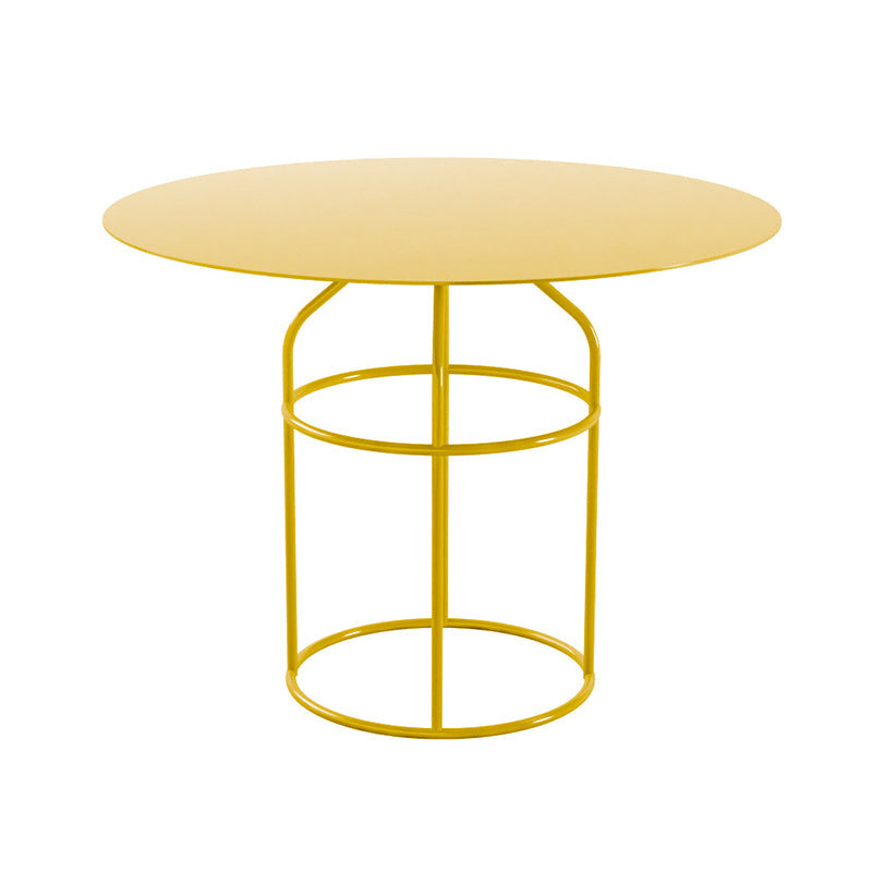 Frame Shaped Base Design Cocktail Table Multi-color Selection of Metal Round Coffee Table 24"L x 24"W x 18"H Gold Clearhalo 'Coffee & Accent Tables' 'Coffee Tables' 'coffee_tables' 'furn' 'furn_coffee_tables' 'Furniture' 'furniture_coffee_tables' 'Living Room Furniture' 5041720
