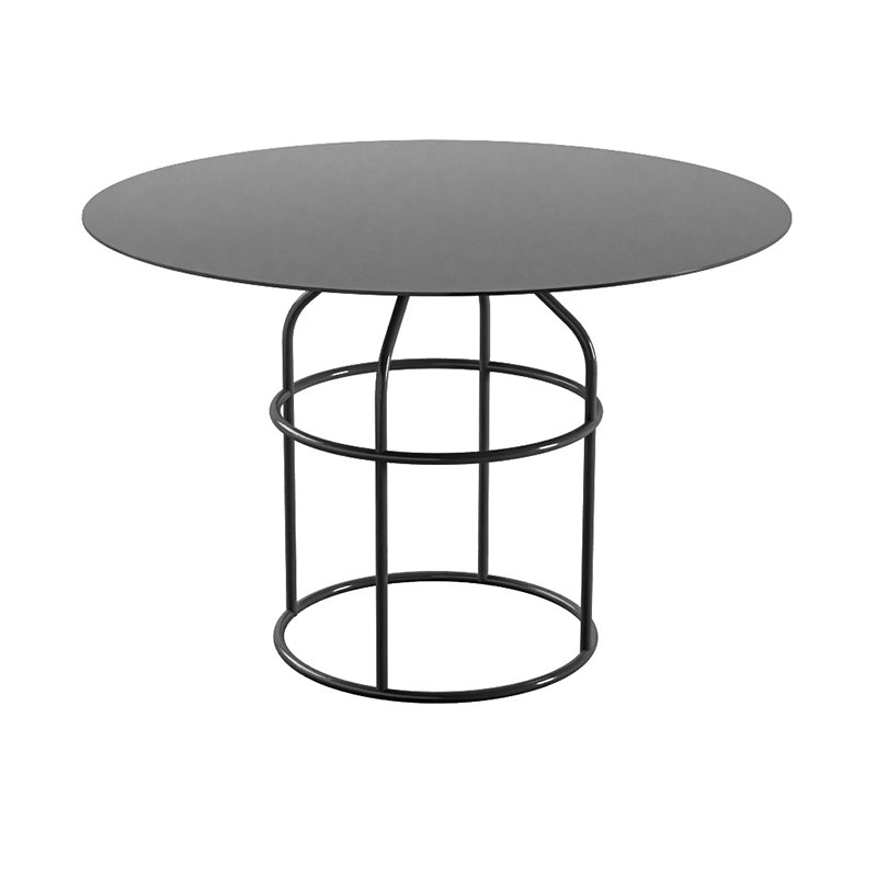 Frame Shaped Base Design Cocktail Table Multi-color Selection of Metal Round Coffee Table 24"L x 24"W x 16"H Black Clearhalo 'Coffee & Accent Tables' 'Coffee Tables' 'coffee_tables' 'furn' 'furn_coffee_tables' 'Furniture' 'furniture_coffee_tables' 'Living Room Furniture' 5041724