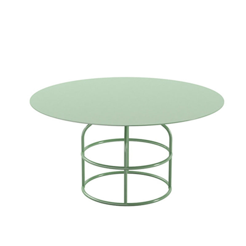 Frame Shaped Base Design Cocktail Table Multi-color Selection of Metal Round Coffee Table 24"L x 24"W x 12"H Green Clearhalo 'Coffee & Accent Tables' 'Coffee Tables' 'coffee_tables' 'furn' 'furn_coffee_tables' 'Furniture' 'furniture_coffee_tables' 'Living Room Furniture' 5041726