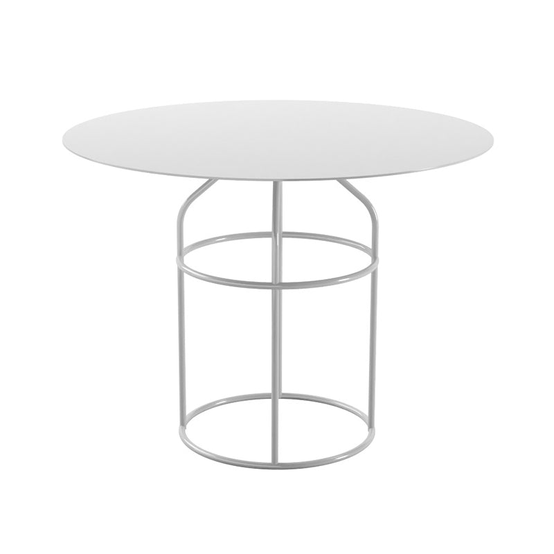 Frame Shaped Base Design Cocktail Table Multi-color Selection of Metal Round Coffee Table 24"L x 24"W x 18"H White Clearhalo 'Coffee & Accent Tables' 'Coffee Tables' 'coffee_tables' 'furn' 'furn_coffee_tables' 'Furniture' 'furniture_coffee_tables' 'Living Room Furniture' 5041727