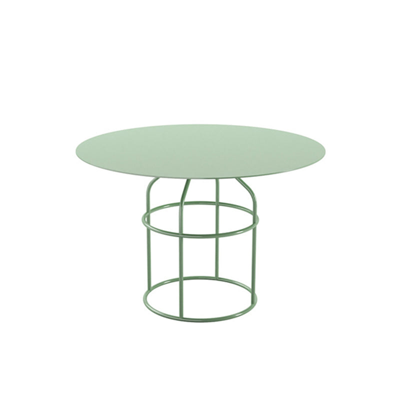 Frame Shaped Base Design Cocktail Table Multi-color Selection of Metal Round Coffee Table 24"L x 24"W x 16"H Green Clearhalo 'Coffee & Accent Tables' 'Coffee Tables' 'coffee_tables' 'furn' 'furn_coffee_tables' 'Furniture' 'furniture_coffee_tables' 'Living Room Furniture' 5041728
