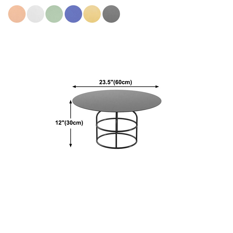 Frame Shaped Base Design Cocktail Table Multi-color Selection of Metal Round Coffee Table Clearhalo 'Coffee & Accent Tables' 'Coffee Tables' 'coffee_tables' 'furn' 'furn_coffee_tables' 'Furniture' 'furniture_coffee_tables' 'Living Room Furniture' 5041731
