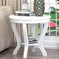Square/round Coffee Table with Solid Wood Base with 4 Legs Cocktail Table 23.6"L x 23.6"W x 22.4"H White Shelves Included Clearhalo 'Coffee & Accent Tables' 'End & Side Tables' 'end_side_table' 'end_side_tables' 'furn' 'furn_end_side_tables' 'Furniture' 'furniture_end_side_table' 'Living Room Furniture' 5041744