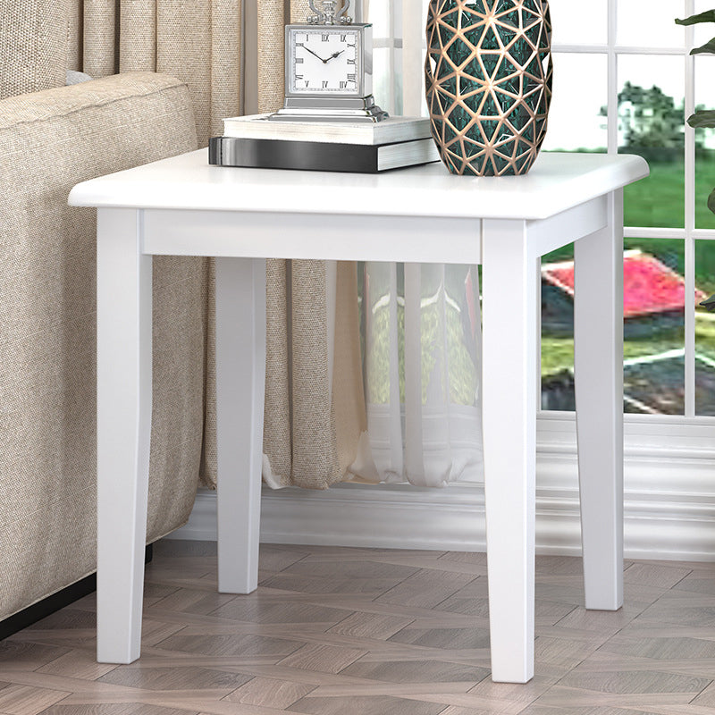 Square/round Coffee Table with Solid Wood Base with 4 Legs Cocktail Table 23.6"L x 23.6"W x 23.6"H White Shelves Not Included Clearhalo 'Coffee & Accent Tables' 'End & Side Tables' 'end_side_table' 'end_side_tables' 'furn' 'furn_end_side_tables' 'Furniture' 'furniture_end_side_table' 'Living Room Furniture' 5041747