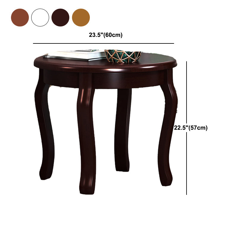 Square/round Coffee Table with Solid Wood Base with 4 Legs Cocktail Table Clearhalo 'Coffee & Accent Tables' 'End & Side Tables' 'end_side_table' 'end_side_tables' 'furn' 'furn_end_side_tables' 'Furniture' 'furniture_end_side_table' 'Living Room Furniture' 5041751