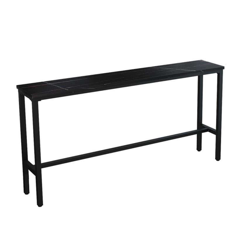 Balcony Bar Height Counter Height Table Modern Rectangle Footrest Pub Table Black Without Chairs Clearhalo 'Bar Furniture' 'Bar Tables' 'bar_tables' 'furn' 'furn_bar_tables' 'Furniture' 'furniture_bar_tables' 'Kitchen & Dining Furniture' 5041757