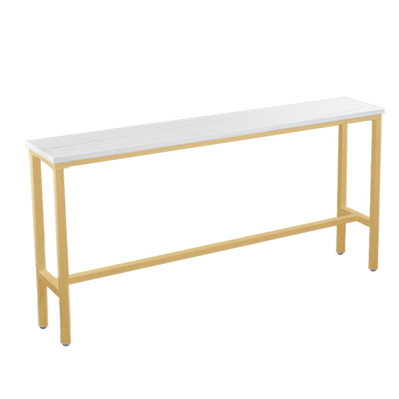 Balcony Bar Height Counter Height Table Modern Rectangle Footrest Pub Table White Without Chairs Clearhalo 'Bar Furniture' 'Bar Tables' 'bar_tables' 'furn' 'furn_bar_tables' 'Furniture' 'furniture_bar_tables' 'Kitchen & Dining Furniture' 5041760