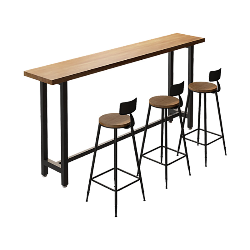 Pine Wood Bar Table Industrial Rectangle Bar Dining Table with Sled Base Without Chairs Clearhalo 'Bar Furniture' 'Bar Tables' 'bar_tables' 'furn' 'furn_bar_tables' 'Furniture' 'furniture_bar_tables' 'Kitchen & Dining Furniture' 5041771