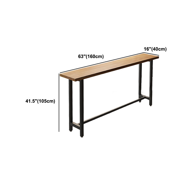 Pine Wood Bar Table Industrial Rectangle Bar Dining Table with Sled Base Clearhalo 'Bar Furniture' 'Bar Tables' 'bar_tables' 'furn' 'furn_bar_tables' 'Furniture' 'furniture_bar_tables' 'Kitchen & Dining Furniture' 5041774