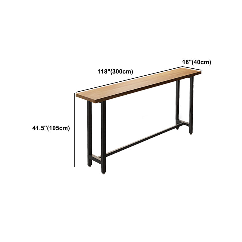 Pine Wood Bar Table Industrial Rectangle Bar Dining Table with Sled Base Clearhalo 'Bar Furniture' 'Bar Tables' 'bar_tables' 'furn' 'furn_bar_tables' 'Furniture' 'furniture_bar_tables' 'Kitchen & Dining Furniture' 5041781